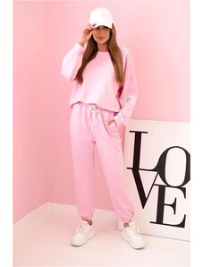 MladaModa Viskózová tepláková súprava model 7065P svetlá ružová