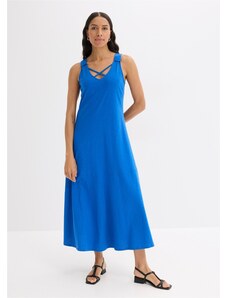 bonprix Šaty na ramienka z čistej bio bavlny, farba modrá