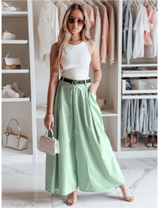 BASIC Svetlozelené dámske široké nohavice-sukne FLOWES UY2594