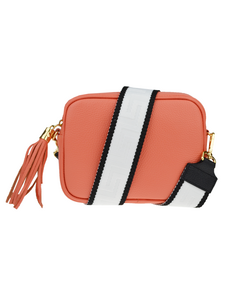 Ružová kožená talianska crossbody kabelka Bala Salmone s prídavným pruhom IV NovaKabelka.sk