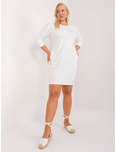 RELEVANCE Smotanové mikinové šaty s vreckami RV-SK-9390.32-ecru