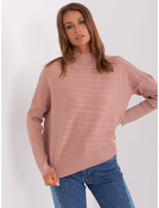 ITALY MODA Ružový asymetrický sveter AT-SW-2368.36X-dark pink