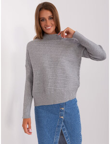 ITALY MODA Sivý asymetrický sveter -AT-SW-2368.36X-grey