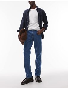 Wrangler Texas straight fit jeans in midwash blue