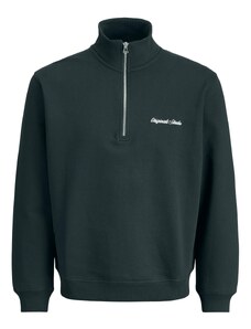 JACK & JONES Mikina 'JORNORREBRO' jedľová / biela