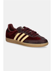 Kožené tenisky adidas Originals Samba OG bordová farba, JS1394