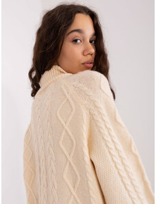 ITALY MODA Svetlobéžový rolák s vrkočovým vzorom AT-SW-2355-2.12P-light beige