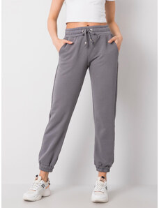 RUE PARIS Tmavo šedé dámske tepláky RV-DR-6120.03P-gray