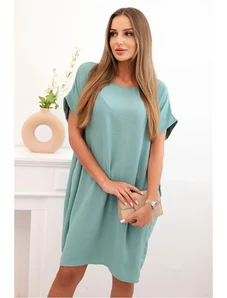 Kesi Włoski Šaty s vreckami tmavý púder ružový