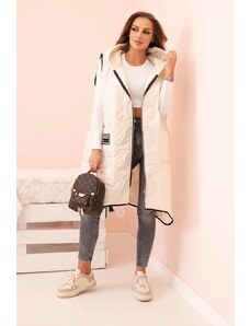 Kesi Dámske Plus veľkosť prešívaná vesta s kapucňou na zips Janina