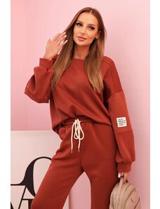 MladaModa Viskózová tepláková súprava model 7065P hnedá