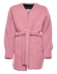 Vlnka Dámsky zavinovací vlnený kardigán ružová veľkosti oblečenia L/XL