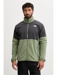 Fleecová mikina The North Face Glacier Heavyweight zelená farba, s potlačou, NF0A89JGDKI1