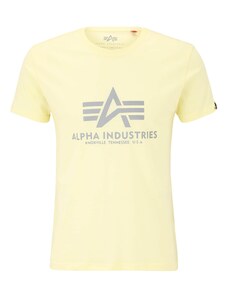 ALPHA INDUSTRIES Tričko svetložltá / sivá