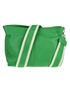 Zelená kožená talianska crossbody kabelka Batilda Verde s prídavným pruhom VII NovaKabelka.sk