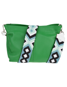 Zelená kožená talianska crossbody kabelka Batilda Verde s prídavným pruhom X NovaKabelka.sk