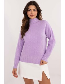 MladaModa Sveter so stojačikom model 33954 farba lila
