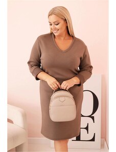 MladaModa Ovesize viskózové šaty model 21548 farba fango