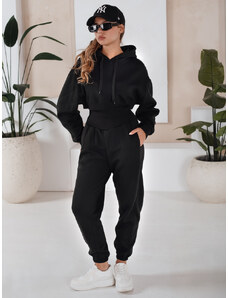 BASIC Čierna teplákovka SERINE s "crop" mikinou AY0643