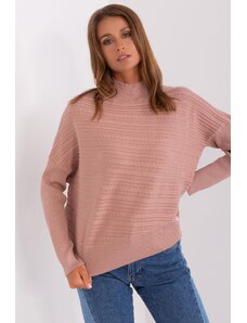 MladaModa Asymetrický sveter s netopierími rukávmi model 36836 staroružový