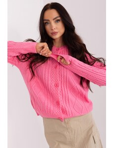 MladaModa Sveter so zapínaním na gombíky model 46299 ružový