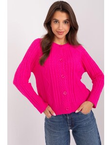 MladaModa Sveter so zapínaním na gombíky model 46299 fuksiový
