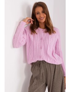 MladaModa Sveter so zapínaním na gombíky model 46299 farba lila