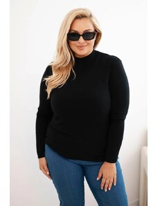 MladaModa Rolákový oversize sveter model 1112 čierny