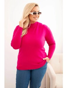 MladaModa Rolákový oversize sveter model 1112 fuksiový
