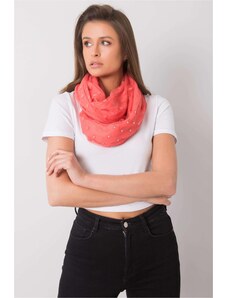 MladaModa Bodkovaná šatka s kamienkami model 72965 koralová