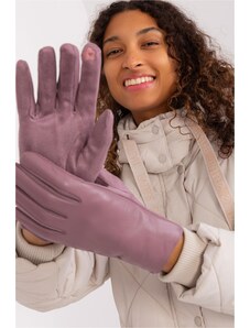 MladaModa Zateplené koženkové dotykové rukavice model 50116 svetlé fialové