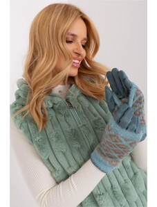 MladaModa Teplé dotykové rukavice s prekrytím model 31061 mentolové