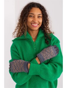 MladaModa Teplé dotykové rukavice s prekrytím model 31061 grafitové