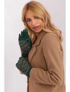 MladaModa Teplé dotykové rukavice s prekrytím model 31061 zelené