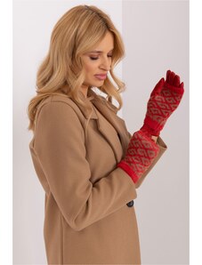 MladaModa Teplé dotykové rukavice s prekrytím model 31061 tmavé oranžové