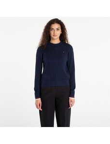 Sveter Tommy Hilfiger Co Cable Fine Gg C-Nk Ls Sweater Dark Night Navy S