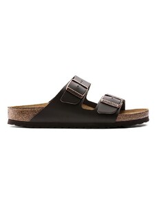 Kožené šľapky Birkenstock Arizona dámske, hnedá farba, 51103