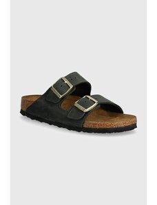 Nubukové šľapky Birkenstock Arizona zelená farba, 1028030