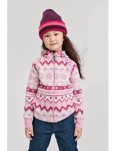 Detská fleecová mikina Reima Northern ružová farba, s kapucňou, vzorovaná, 5200044A