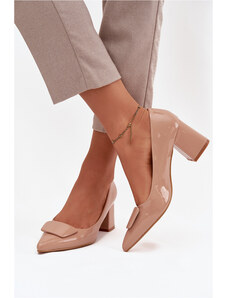 Boto Lodičky na podpätku s dekoráciou Nude Isoline