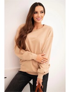 MladaModa Bavlnená mikina bez kapucne HIT03 béžová