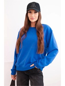 MladaModa Bavlnená mikina bez kapucne HIT03 kráľovská modrá