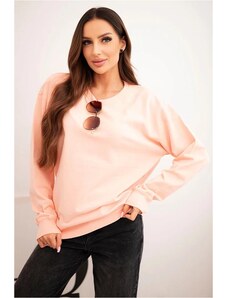 MladaModa Bavlnená mikina bez kapucne HIT03 ružová