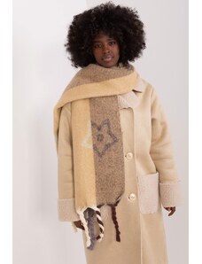 MladaModa Hrejivý vzorovaný šál s vrkočmi model 31601 mentolový