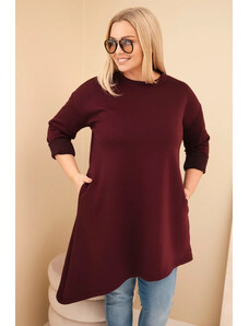 K-Fashion Dámske Plus veľkosť viskózové sukne s voľným strihom a dlhými rukávmi Slivka