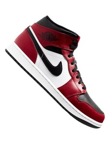 Jordan Členkové tenisky 'Air 1' ohnivo červená / čierna / biela