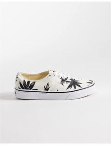 Vans Authentic leaf print trainers in white and black