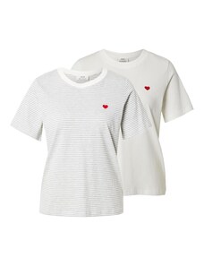 JDY Tričko 'JDYPISA' sivá / červená / biela