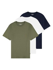 WRANGLER Tričko olivová / čierna / biela