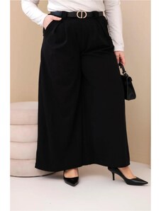 MladaModa Široké oversize nohavice z viskózy model 0054 čierne